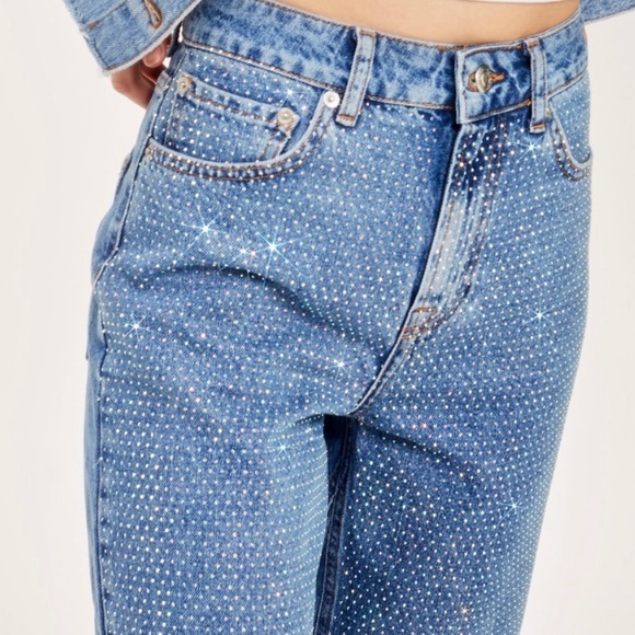 Topshop Pants - TOPSHOP CRYSTAL DIAMANTÉ DENIM JEANS ✨🦋